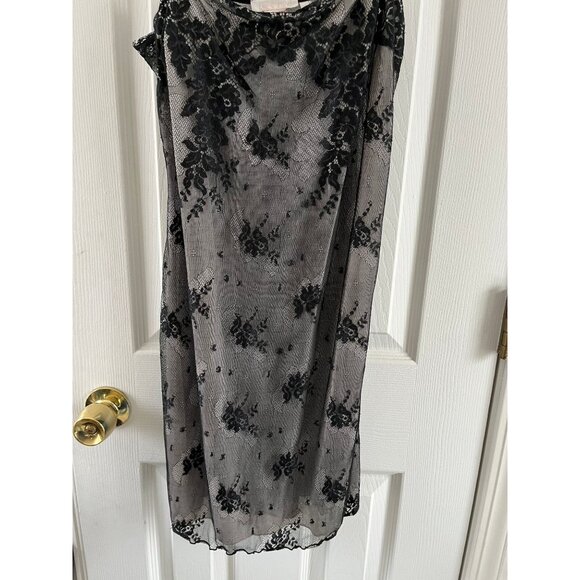 Vtg Cerie Lingerie Black Lace Floral Pattern Front Lined Negligee Size S/P - Picture 5 of 10